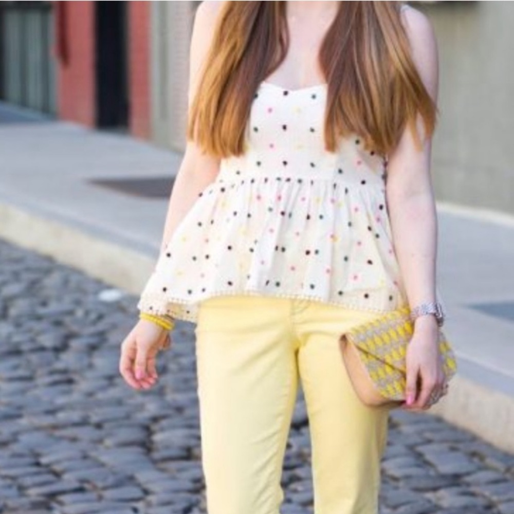 HM polka dot Pom pom peplum top